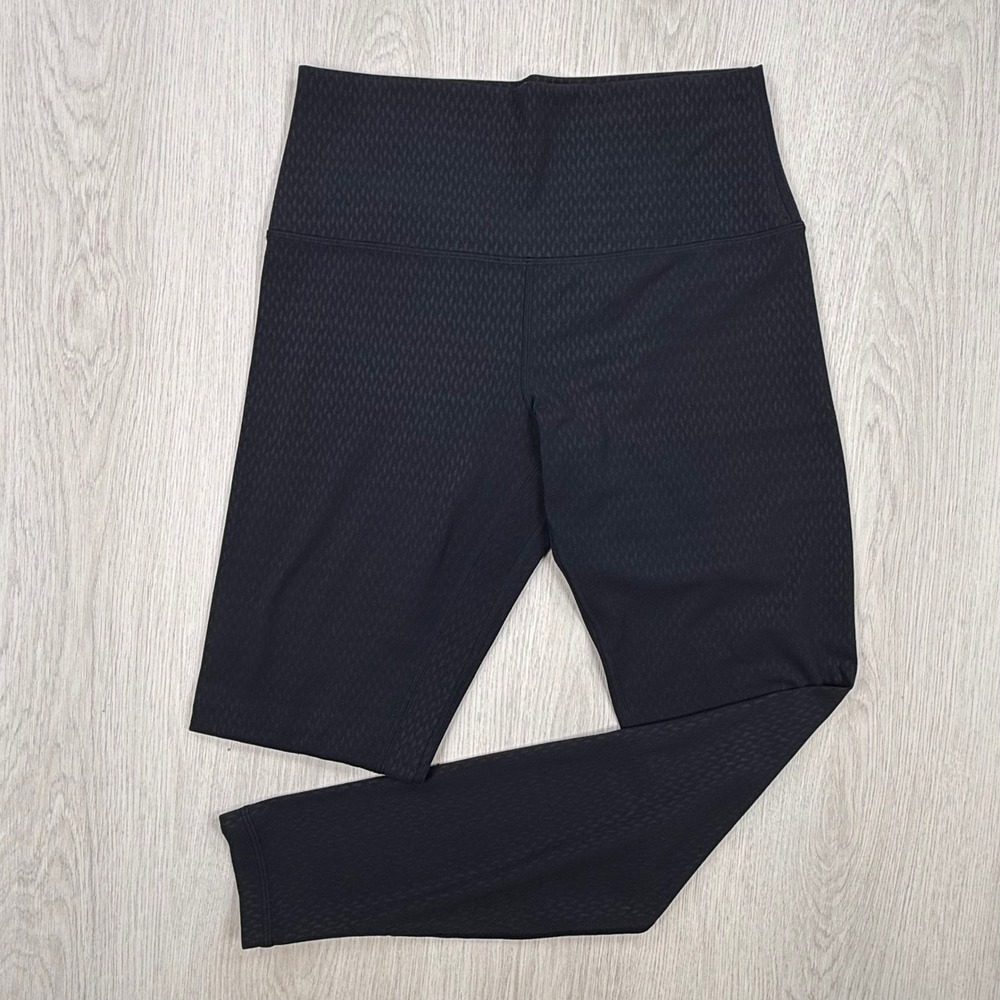 Leggings Lululemon Womens 8 Black Textured High Rise Yoga Athletic Pants